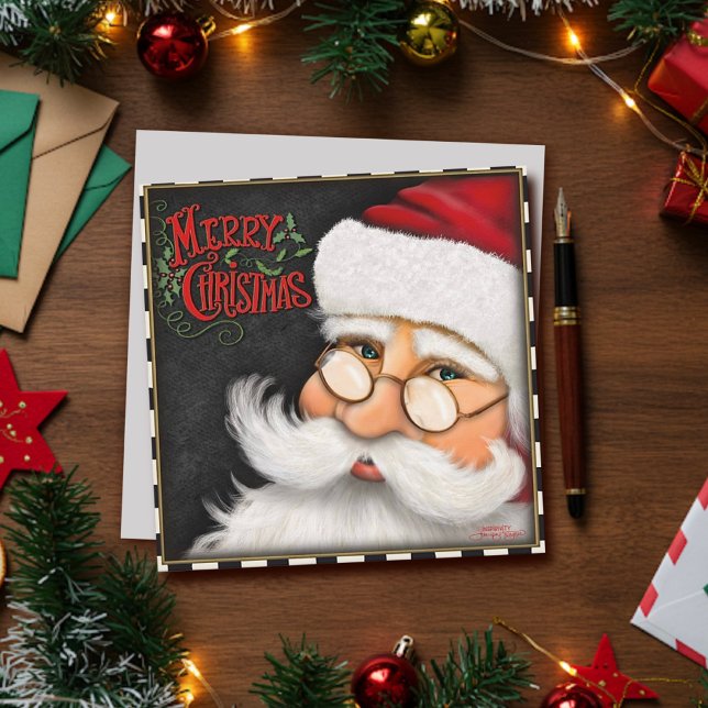 Cartes Pour Fêtes Annuelles Joyeux Noël traditionnel du Père Noël Fêtes (Créateur téléchargé)
