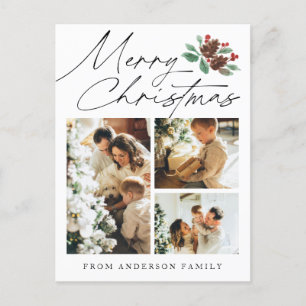 Cartes Pour Fêtes Annuelles Joyeux Noël Trois Photo Cherry Botanique