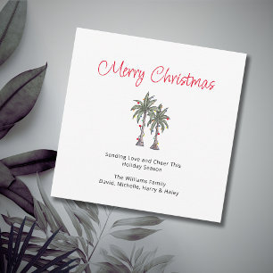Cartes Pour Fêtes Annuelles Joyeux Noël Tropical Palm Trees Beach