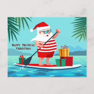 Cartes Pour Fêtes Annuelles Joyeux Noël tropical Père Noël
