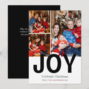 Cartes Pour Fêtes Annuelles Joyeux Noël Typographie moderne 3 Photo