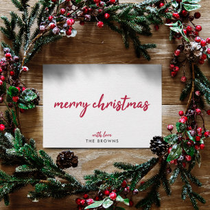 Cartes Pour Fêtes Annuelles Joyeux Noël   Typographie rouge minimaliste modern