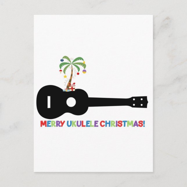 Cartes Pour Fêtes Annuelles Joyeux Noël Ukulele (Devant)