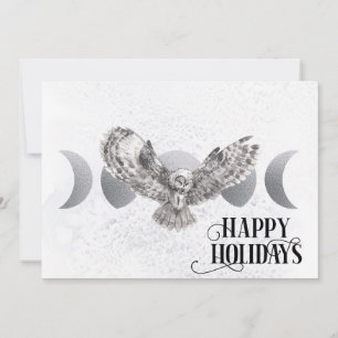 Cartes Pour Fêtes Annuelles Joyeux Noël vacances de chouette d'hiver