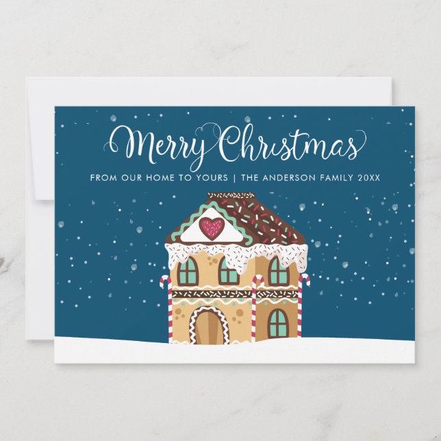 Cartes Pour Fêtes Annuelles Joyeux Noël Vacances d'hiver Pain d'épices  (Devant)