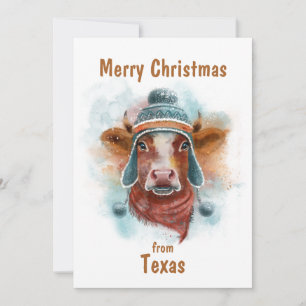 Cartes Pour Fêtes Annuelles Joyeux Noël Vache Avec Toboggan