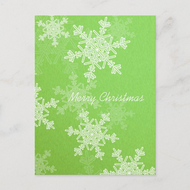 Cartes Pour Fêtes Annuelles Joyeux Noël Vert Flèche de neige blanche Minimalis (Devant)