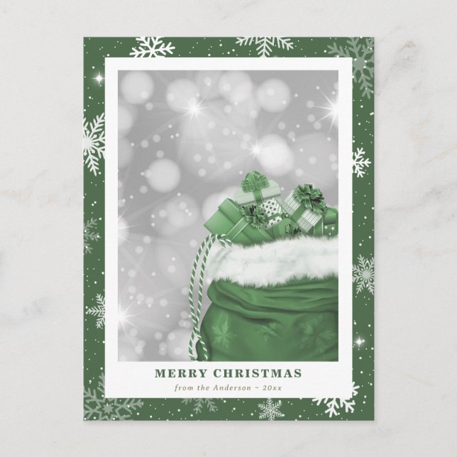 Cartes Pour Fêtes Annuelles Joyeux Noël Vert Magique (Devant)