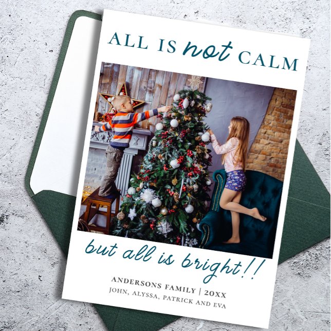 Cartes Pour Fêtes Annuelles Joyeux Noël vert moderne photo (Créateur téléchargé)