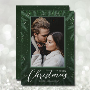 Cartes Pour Fêtes Annuelles Joyeux Noël vert photo