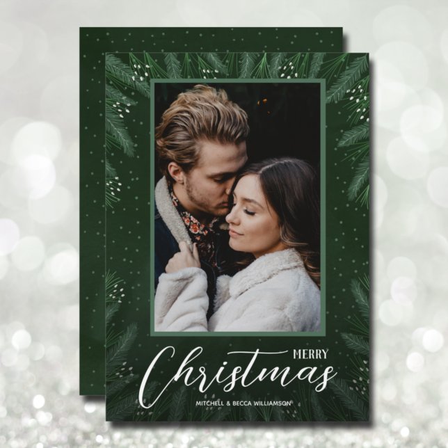 Cartes Pour Fêtes Annuelles Joyeux Noël vert photo (Créateur téléchargé)