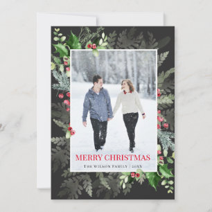 Cartes Pour Fêtes Annuelles Joyeux Noël vert rouge moderne Photo