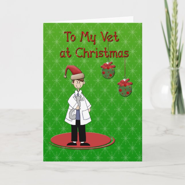 Cartes Pour Fêtes Annuelles Joyeux Noël Vet Homme (Devant)