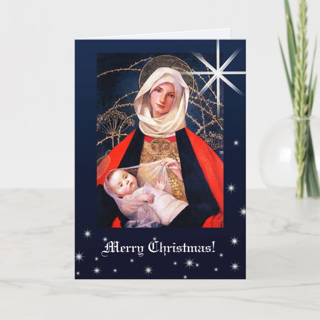 Cartes Pour Fêtes Annuelles Joyeux Noël. Vierge à Noël (Devant)