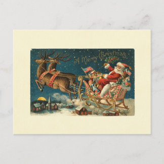 Cartes Pour Fêtes Annuelles Joyeux Noël Vintage Père Noël