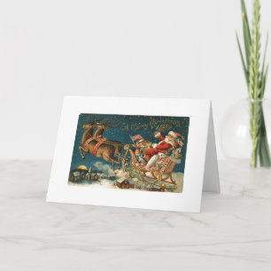 Cartes Pour Fêtes Annuelles Joyeux Noël Vintage Père Noël