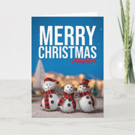 Cartes Pour Fêtes Annuelles Joyeux Noël Voisin Photographie de bonhommes de ne