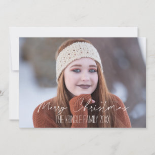 Cartes Pour Fêtes Annuelles Joyeux Noël, votre photo et nom de famille