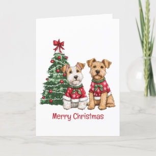 Cartes Pour Fêtes Annuelles Joyeux Noël Welsh Wire Fox Terrier Chiens