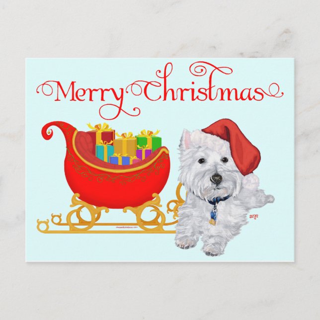 Cartes Pour Fêtes Annuelles Joyeux Noël Westie (Devant)