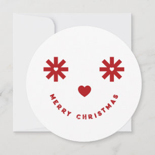 Cartes Pour Fêtes Annuelles Joyeux Noël Whimsical Funny Smiley Face Photo