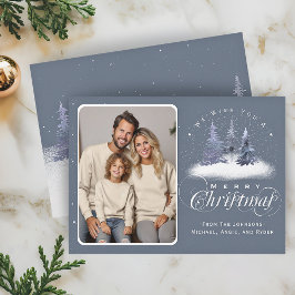 Cartes Pour Fêtes Annuelles Joyeux Noël Winter Woodland Family Photo