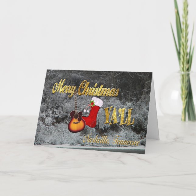 Cartes Pour Fêtes Annuelles Joyeux Noël Yall Nashville Tennessee (Devant)