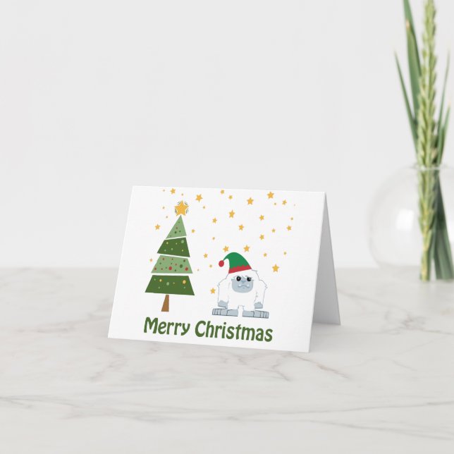 Cartes Pour Fêtes Annuelles Joyeux Noël Yeti (Devant)