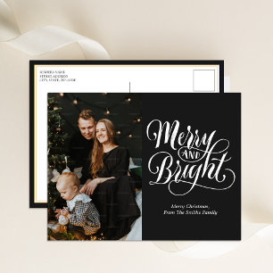 Cartes Pour Fêtes Annuelles Joyeux noir brillant Calligraphie moderne Photo