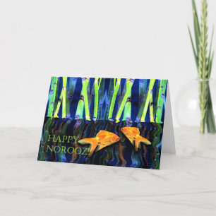 Cartes Pour Fêtes Annuelles Joyeux Norooz, nage de poissons rouges