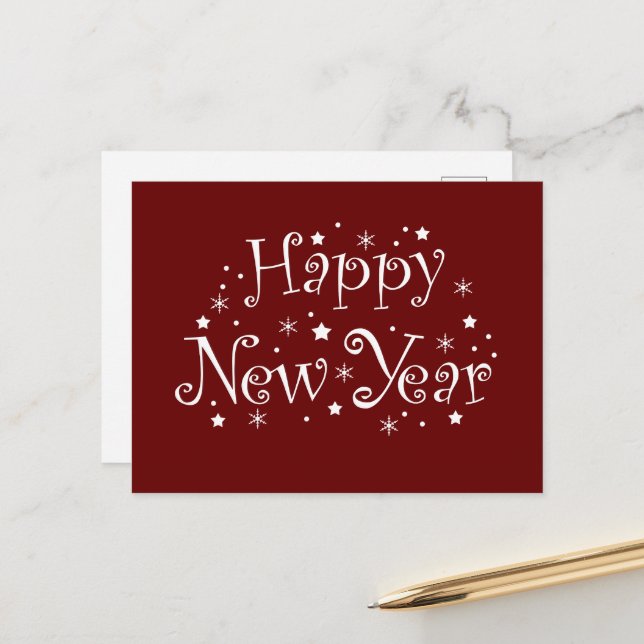 Cartes Pour Fêtes Annuelles Joyeux Nouvel An (Devant/Arrière en situation)