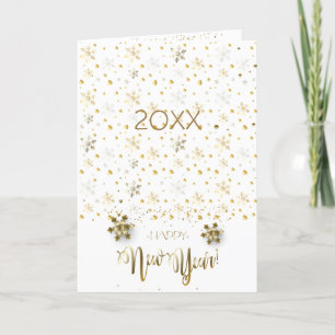 Cartes Pour Fêtes Annuelles Joyeux Nouvel An 20XX & Gold Caractères de Noël