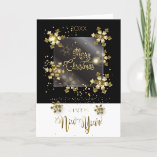 Cartes Pour Fêtes Annuelles Joyeux Nouvel An 20XX & Gold Caractères de Noël