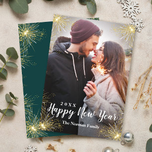 Cartes Pour Fêtes Annuelles Joyeux Nouvel An Bright Sparkling Sparkler Photo