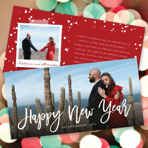 Cartes Pour Fêtes Annuelles Joyeux Nouvel An Brosse Script Calligraphie