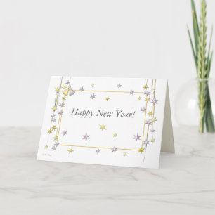 Cartes Pour Fêtes Annuelles Joyeux Nouvel An Etoiles Blanc
