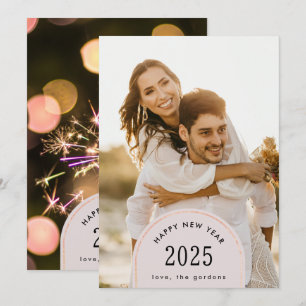 Cartes Pour Fêtes Annuelles Joyeux Nouvel An Moderne Arc d'entreprise Sparkler