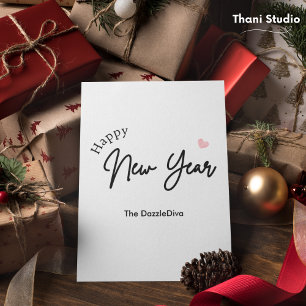Cartes Pour Fêtes Annuelles Joyeux Nouvel An Moderne Minimaliste Typographie B