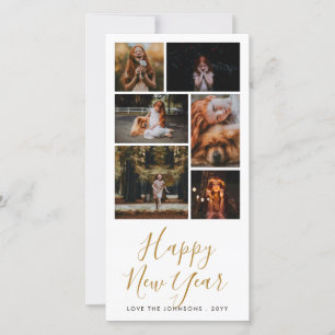 Cartes Pour Fêtes Annuelles Joyeux Nouvel An Personnalisé Salutation Collage d