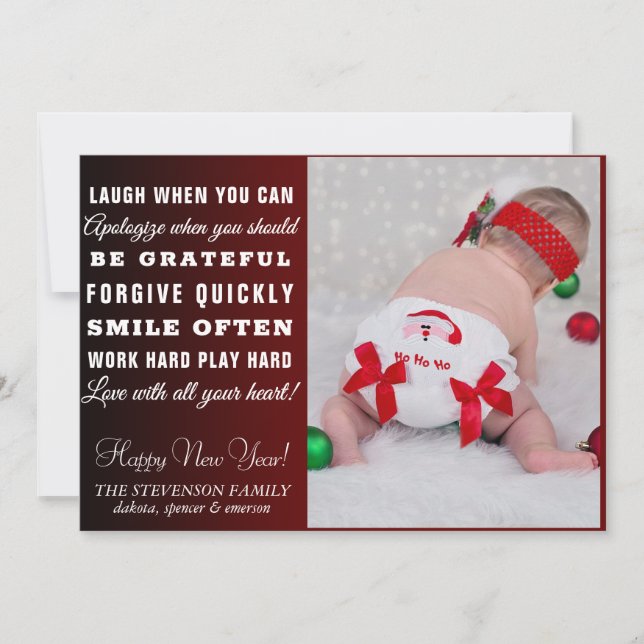 Cartes Pour Fêtes Annuelles Joyeux Nouvel An | Photo de devis Inspiration (Devant)