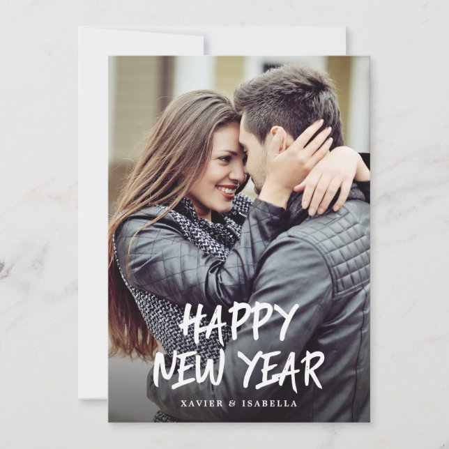 Cartes Pour Fêtes Annuelles Joyeux Nouvel An Photo Holiday (Devant)