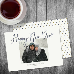 Cartes Pour Fêtes Annuelles Joyeux Nouvel An Simple Photo Marine Sage