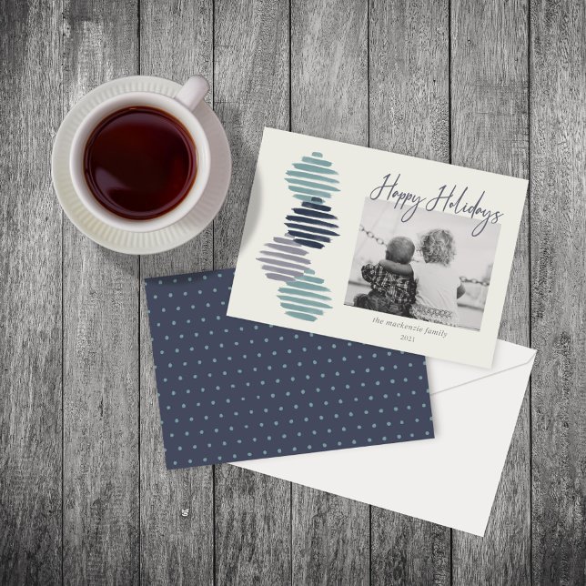 Cartes Pour Fêtes Annuelles Joyeux Nouvel An Simple Photo Ornements (Créateur téléchargé)