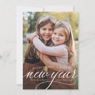 Cartes Pour Fêtes Annuelles Joyeux Nouvel An une photo classique élégant