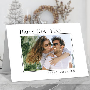 Cartes Pour Fêtes Annuelles Joyeux Nouvel An Unique Moderne Style Minimal Phot