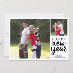 Cartes Pour Fêtes Annuelles Joyeux Nouvel An Vacances Modernes Photo Simple Sc