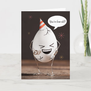 Cartes Pour Fêtes Annuelles Joyeux Oeuf Anniversaire Cracking Vers L'Âge Humou