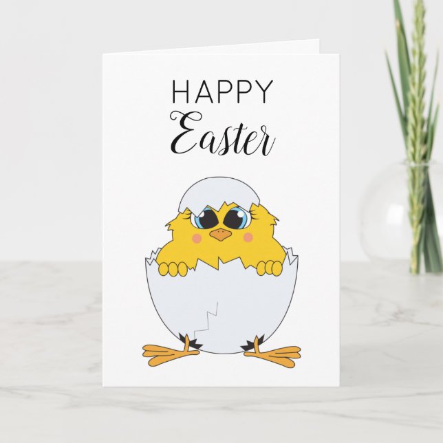 Cartes Pour Fêtes Annuelles Joyeux OEuf de Pâques et poussin de Pâques (Devant)