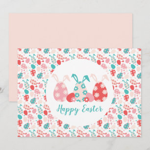 Cartes Pour Fêtes Annuelles Joyeux OEufs Décorés De Pâques Oreilles De Lapin