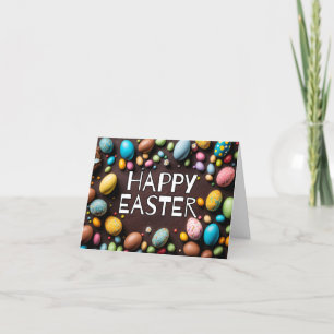 Cartes Pour Fêtes Annuelles Joyeux OEufs et sucreries colorés et joyeux Pâques